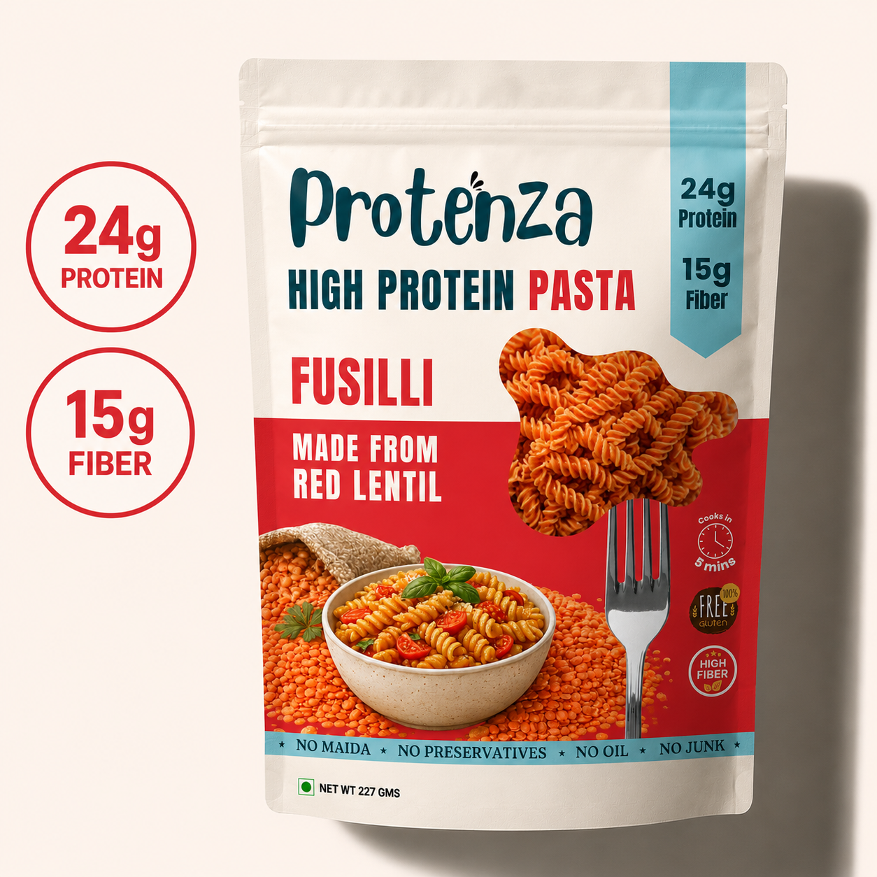 Red Lentil Fusilli pack